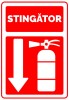 Semn pentru stingator in jos