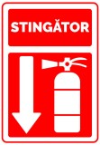 Semn pentru stingator in jos