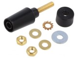Soclu Banană 4mm Negru Aurit cu Izolație 32A 1kV