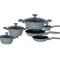 Set de vase Cheffinger 10 bucati cu strat antiaderent Grey Handy KitchenServ