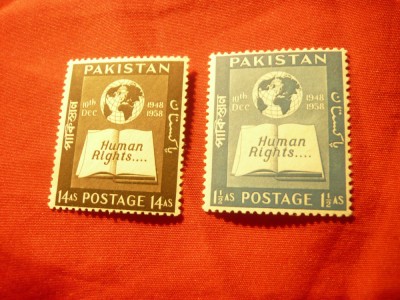 Serie Pakistan 1998 - 10 Ani Drepturile Omului , 2 valori foto