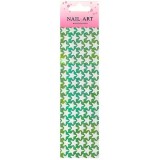 Cumpara ieftin Folie decorativă unghii - verde, stele, INGINAILS
