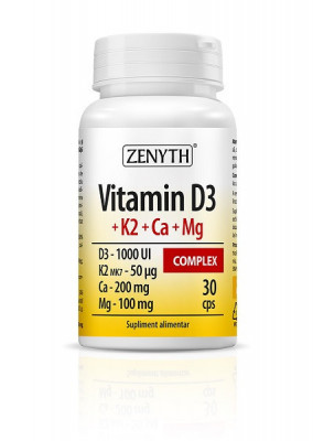 Vitamina d3+k2+ca+mg complex 30cps foto