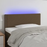 VidaXL Tăblie de pat cu LED, maro &icirc;nchis, 90x5x78/88 cm, textil