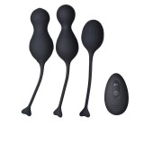 Set bile kegel vibratoare INTY TOYS BLAZE | Telecomanda | 10 Functii Vibratii | Silicon Medical | Negru