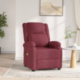 VidaXL Fotoliu de masaj electric rabatabil, roșu vin, textil