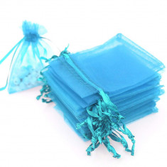 Săculeți organza dreptunghiulari 12x17cm (set 100 buc) - Turcoaz