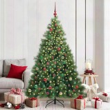 vidaXL Brad de Crăciun artificial cu 300 LED Verde 210 cm PE și PVC 3397804