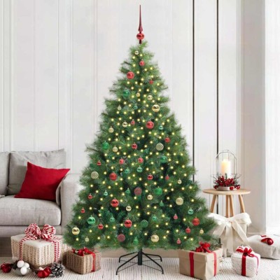vidaXL Brad de Crăciun artificial cu 300 LED Verde 210 cm PE și PVC 3397804 foto