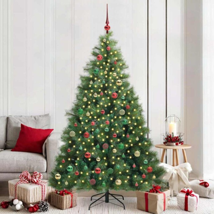 vidaXL Brad de Crăciun artificial cu 300 LED Verde 210 cm PE și PVC 3397804