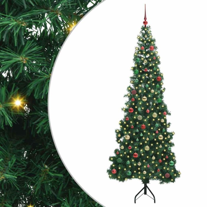 vidaXL Pom de Crăciun Artificial pentru Colț Verde 210 cm PVC și Metal 3397284