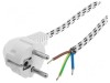 Cablu Alimentare 3x0.75mm2 2m Alb cu Ștecăr &icirc;n Unghi