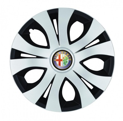 Set 4 Capace Roti Top Gri-Negru R17, Compatibil Cu Alfa Romeo foto