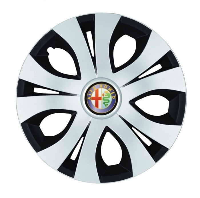 Set 4 Capace Roti Top Gri-Negru R17, Compatibil Cu Alfa Romeo