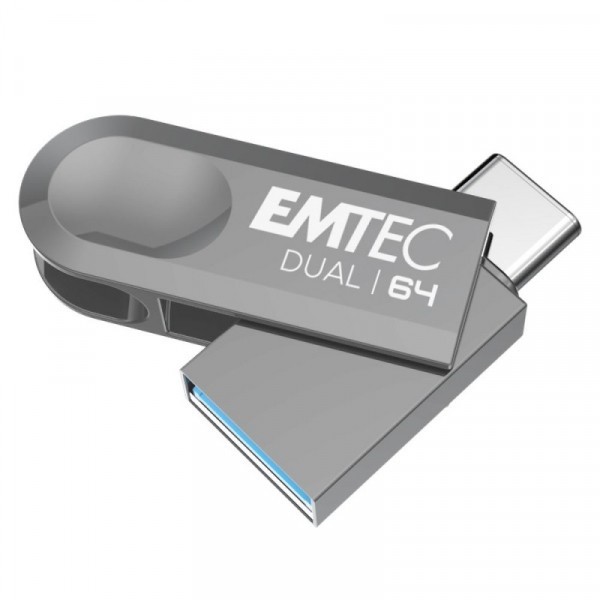 Memorie Externa USB-A 3.2 / USB-C Emtec D280 Dual, 64Gb ECMMD64GD28