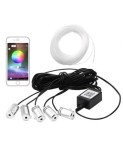 Set Lumini Ambientale Auto 6 metri cu 5 canale, fir neon RGB cu Aplicatie Telefon Bluetooth, 12V AL-5LC6M