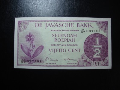 INDIILE OLANDEZE / JAVA 1/2 RUPII XF + foto