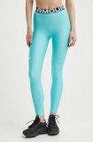 Under Armour leggins de antrenament HG Authentics culoarea turcoaz, cu imprimeu