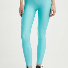 Under Armour leggins de antrenament HG Authentics culoarea turcoaz, cu imprimeu