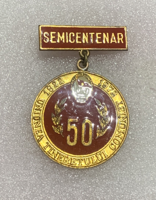 Insigna semicentenar uniunea tineretului comunist