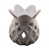 Vas aromaterapie din ceramica cu model ananas alb 12cm ar103, Stonemania Bijou