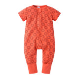 Salopeta pijama Edman bebe/copii cu fermoar reversibil Acorns, bumbac, 6-12 luni, Rosu