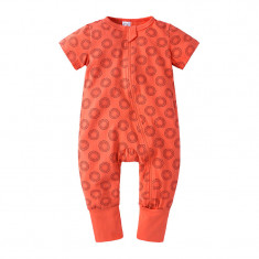 Salopeta pijama Edman bebe/copii cu fermoar reversibil Acorns, bumbac, 3-6 luni, Rosu