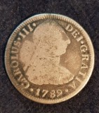 2 REALES 1789-MONEDA DIN ARGINT-MEXIC -COLONIE SPANIOLA