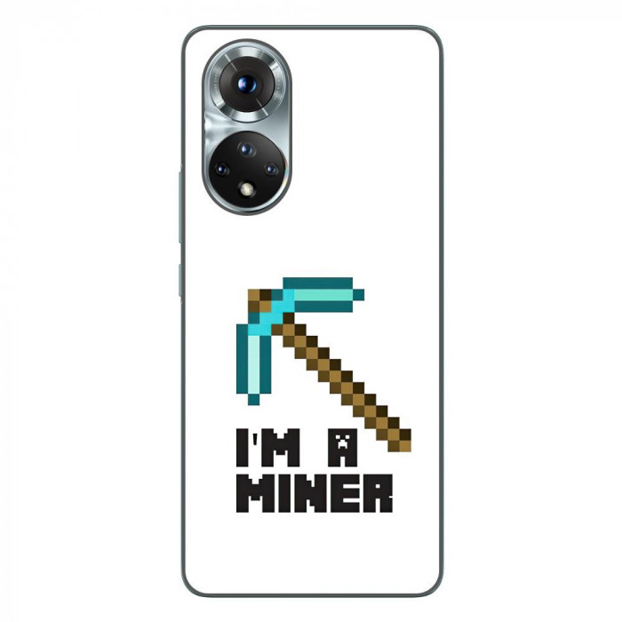 Husa compatibila cu Honor 50 Silicon Gel Tpu Model Minecraft Miner