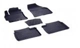 Covorase Cauciuc Premium Stil Tavita Toyota Corolla E170 2013-2018, Negru, Fara Miros
