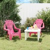 Set 2 Scaune Gradina Copii Gossi Roz, 37x34x44 cm, Plastic Aspect Lemn, 1-3 Ani, Exterior