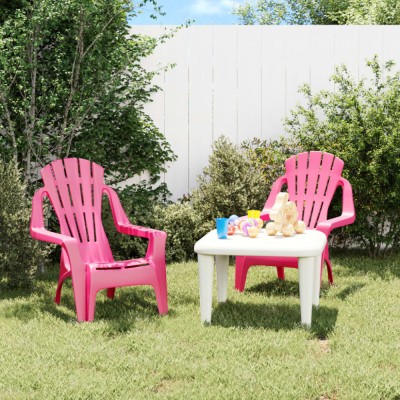 Gossi scaune gradina de copii 2 buc. roz 37x34x44 cm pp aspect lemn foto