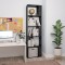 Gossi biblioteca/separator camera negru, 45x24x159 cm, lemn prelucrat