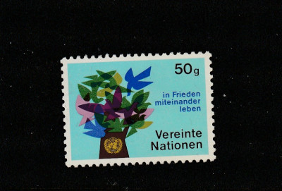 Natiunile unite-UNO Viena 1979-Simbol UNO,Viata in pace,MNH,Mi.1 foto
