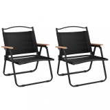 Cumpara ieftin Scaune de camping, 2 buc., negru, 54x43x59 cm, tesatura Oxford