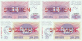 2x 1992 ( 1 VII ) , 10 dinara ( P-10s ) - Bosnia și Herțegovina - stare UNC