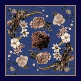 Cumpara ieftin Batic Matase Naturala Secret Garden Albastru 90x90 cm Floral Vintage Italia Accesorii Dama
