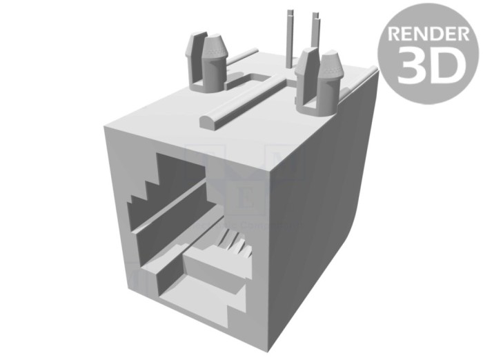 Conector RJ11 soclu THT pentru PCB