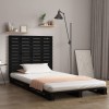 Tablie pat perete vidaXL, lemn masiv pin, 96x3x91.5 cm, negru, montare usoara, suport spate, design elegant