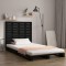 vidaXL Tăblie de pat pentru perete, negru, 96x3x91,5 cm lemn masiv pin 824677