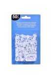 Cumpara ieftin Set 50 c&acirc;rlige pentru perdele, albe
