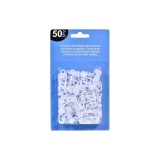 Set 50 c&acirc;rlige pentru perdele, albe
