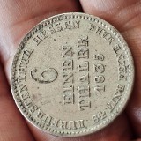 1/6 taler 1835 , argint , Statele Germane