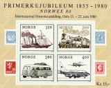 Norvegia1980 - Transporturi , Bloc 4 valori dantelate , MNH.Mi.Bl.3