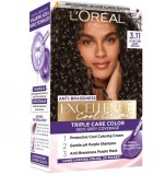 Vopsea de par permanenta Excellence Cool Creme 3.11 Saten Inchis Ultra-Cenusiu, 192ml, L&#039;Oreal Paris