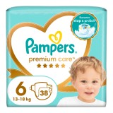 Scutece Premium Care, marimea 6, 15+kg, 38 bucati, Pampers