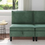 vidaXL Sofa cu Depozitare Verde Mării Catifea 42027114