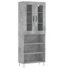 Dulap inalt, gri beton, 69,5x34x180, lemn compozit