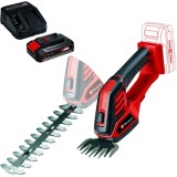 Einhell GE-CG 18/100 Li PXC + Starter Kit - Masina de tuns gard viu 20 cm + Set 1 acumulator si incarcator Li-Ion 18 V 2.5 Ah