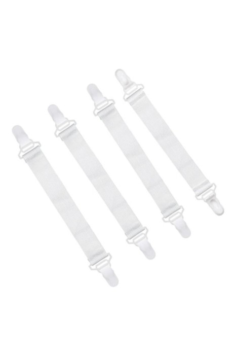 Set cleme pentru fixare cearceaf/husa mesei de calcat, cu elastic, 2buc/set, Alb